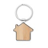 Porte-clés personnalisable en métal et bambou BURNIE Matières : métal Couleurs : bois cadeau entreprise pas cher