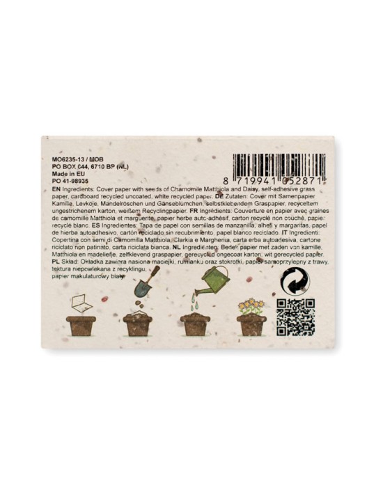 Bloc Notes Personnalisé GROW ME Offrez Vous des Fleurs