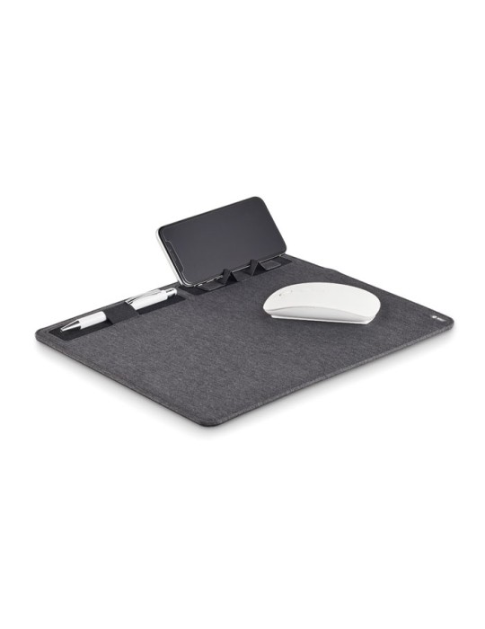 Tapis de souris RPET avec chargeur sans fil à personnaliser pas cher