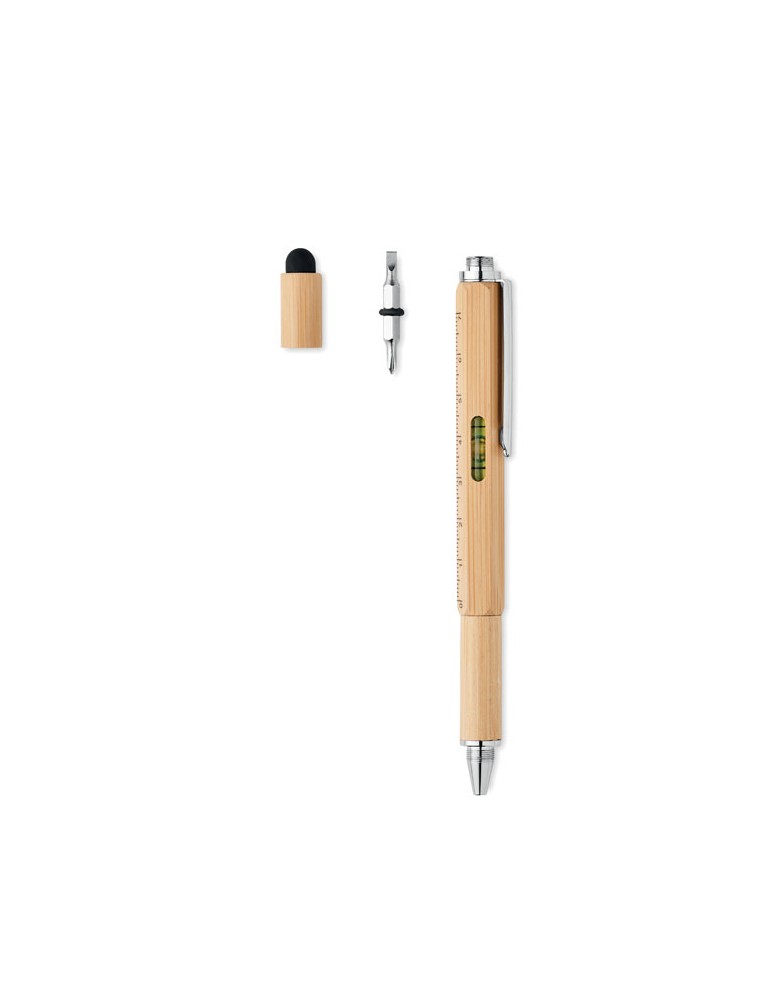 Stylo Multifonction en Bambou Personnalisé TOOLBAM pas cher