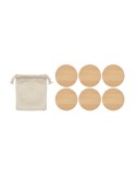 Lot de 6 sous-verres en bambou personnalisés - Arts de la table pas cher