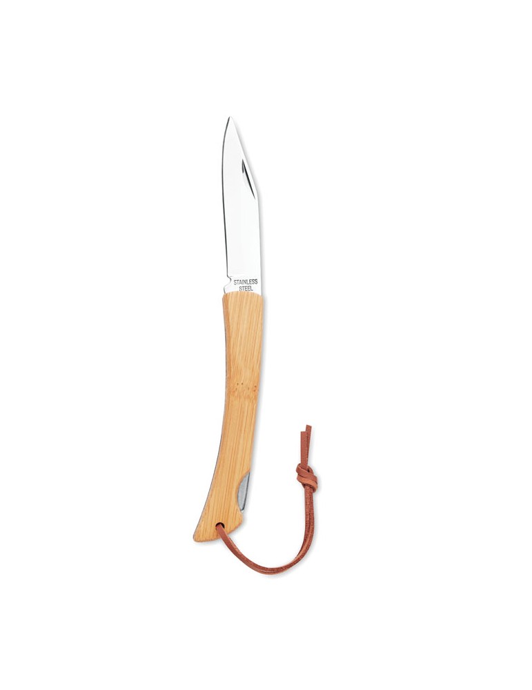 Couteau pliable en bambou personnalisé - Cadeau publicitaire MANSAN