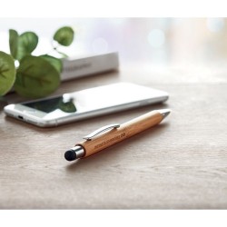 Stylo personnalisé en bambou BAYBA - Stylet  Matières : bambou Couleurs : bois goodies publicitaire événementiel