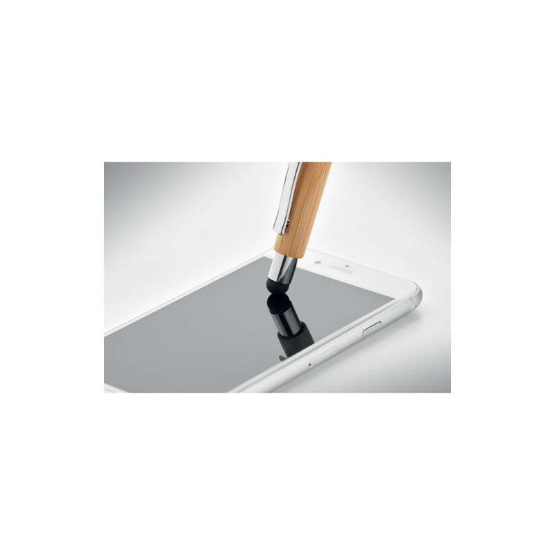 Stylo personnalisé en bambou BAYBA - Stylet  Matières : bambou Couleurs : bois impression haute définition