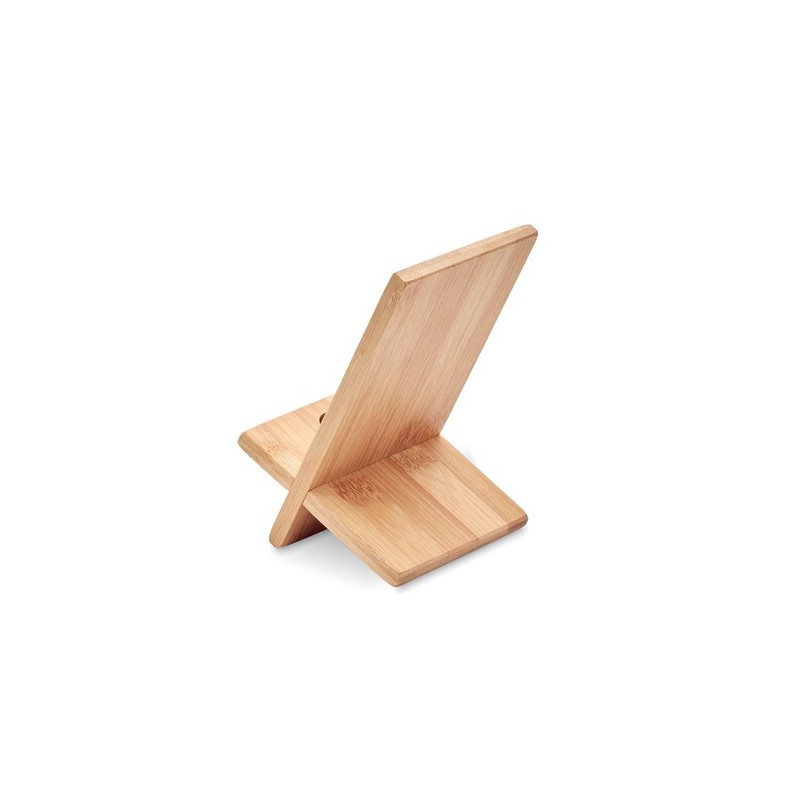 Support de téléphone  en bambou WHIPPY Matières : bambou Couleurs : bois personnalisable avec votre logo