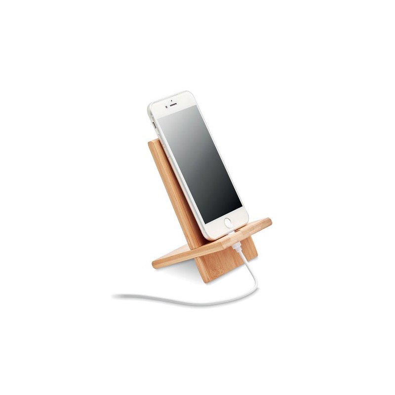 Support de téléphone  en bambou WHIPPY Matières : bambou Couleurs : bois cadeau entreprise pas cher
