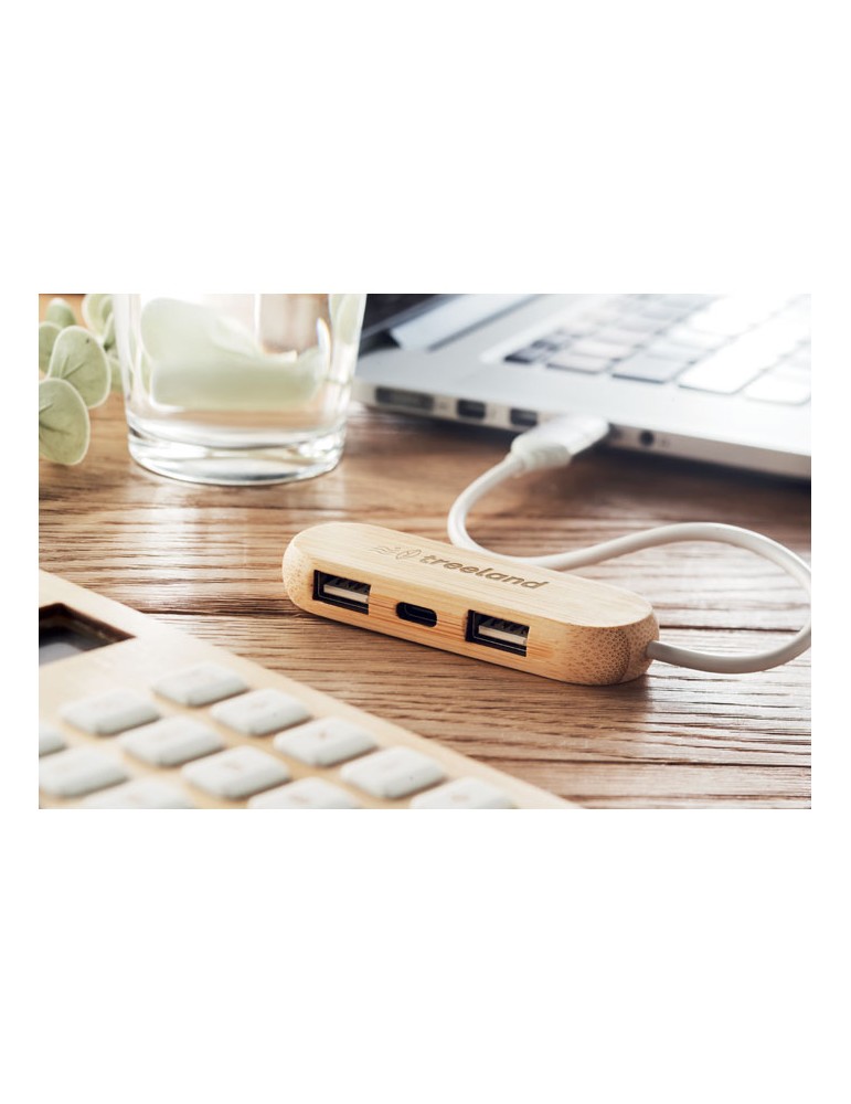 Accessoire Personnalisé - Hub USB 3 Ports 2 en 1