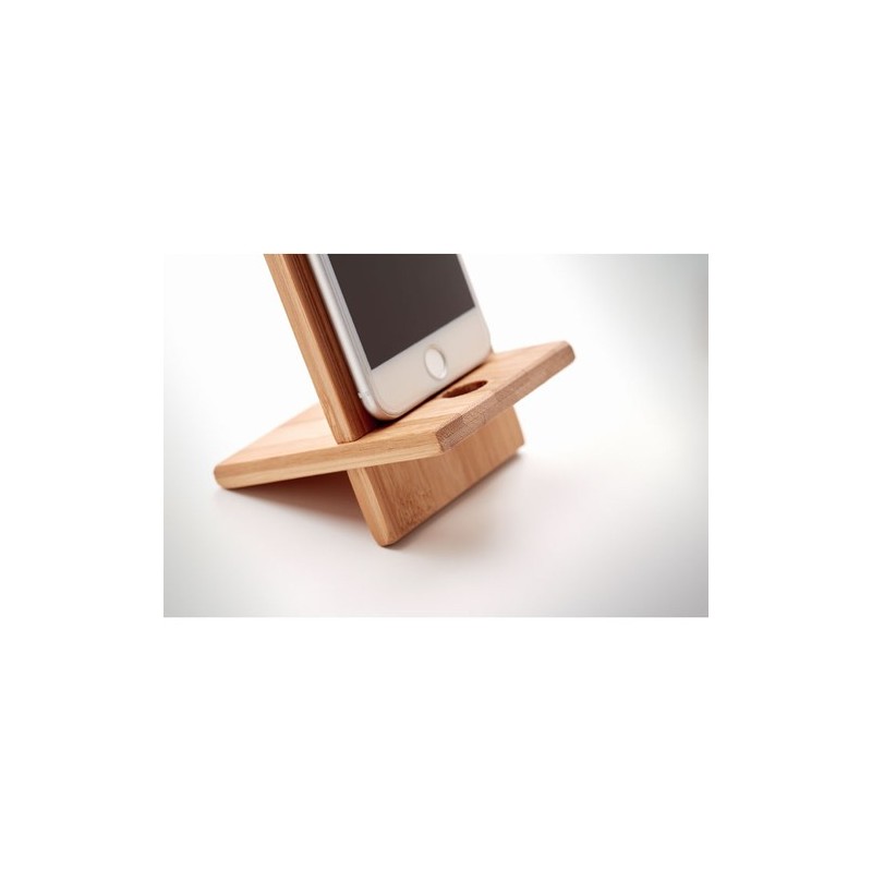 Support de téléphone  en bambou WHIPPY Matières : bambou Couleurs : bois marquage laser ultra précis