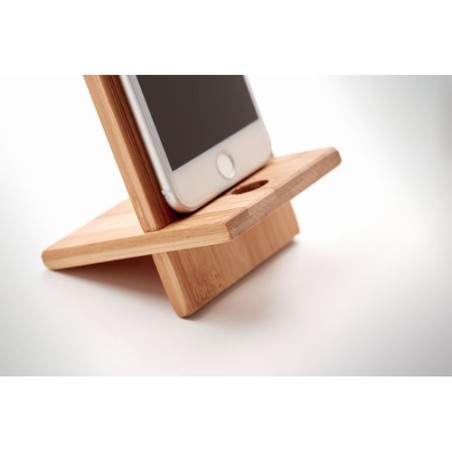 Support de téléphone  en bambou WHIPPY Matières : bambou Couleurs : bois marquage laser ultra précis
