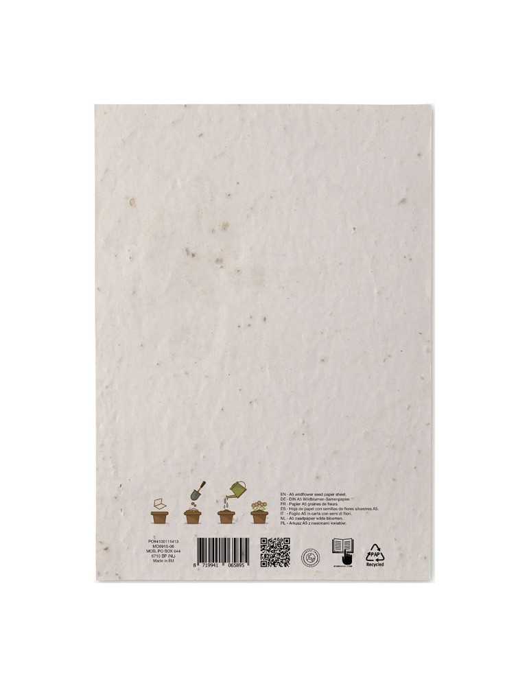 Papier A5 Graines de Fleurs - et Pratique Personnalisée pas cher
