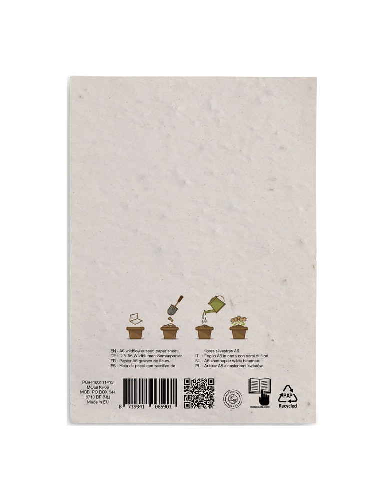 Papier A6 Graines de Fleurs - Personnalisée pas cher ASIDO