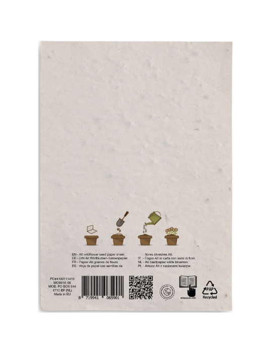 Papier A6 Graines de Fleurs - Personnalisée pas cher ASIDO