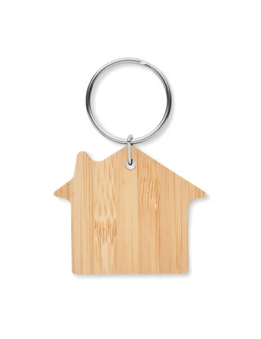 Porte-clés en bambou Personnalisé HOUSEBOO - Pas Cher
