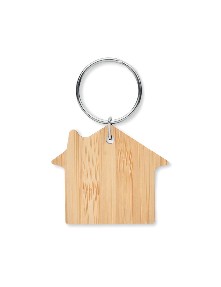 Porte-clés en bambou Personnalisé HOUSEBOO - Pas Cher