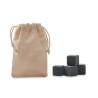 Cubes en pierre personnalisés pratiques dans pochette ROCKS Couleurs : beige