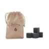 Cubes en pierre personnalisés pratiques dans pochette ROCKS Couleurs : beige personnalisable avec votre logo