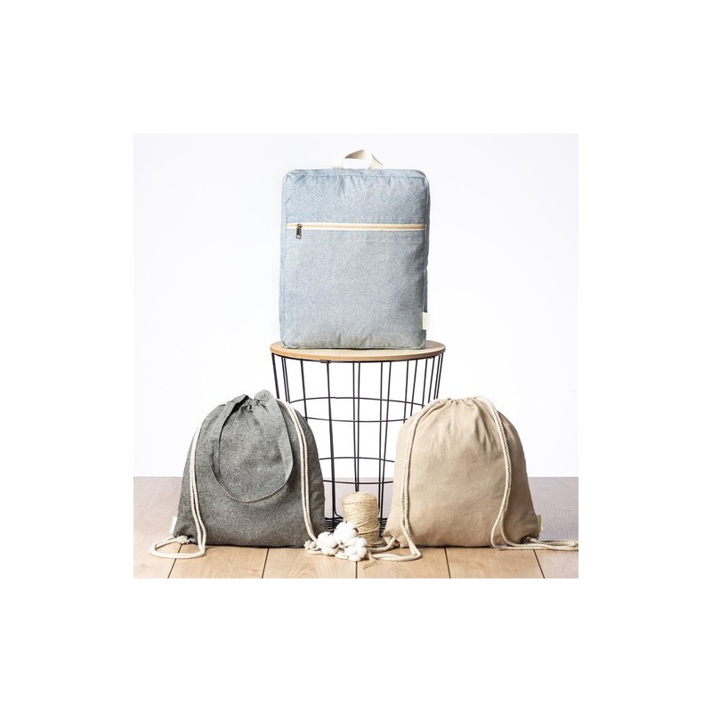 Sac à Dos Éco-Responsable Pratique Personnalisé Konim Matières : coton recyclé Couleurs : bleu objet publicitaire robuste