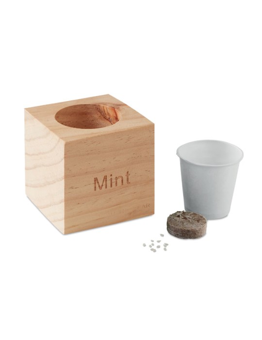 Pot en Bois Menthe Personnalisé Objets Publicitaires