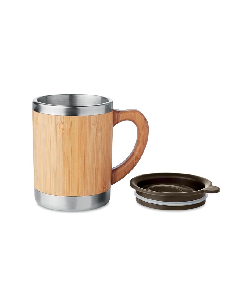 Gobelet Isotherme Personnalisé en Bambou MOKKA - 300ml pas cher