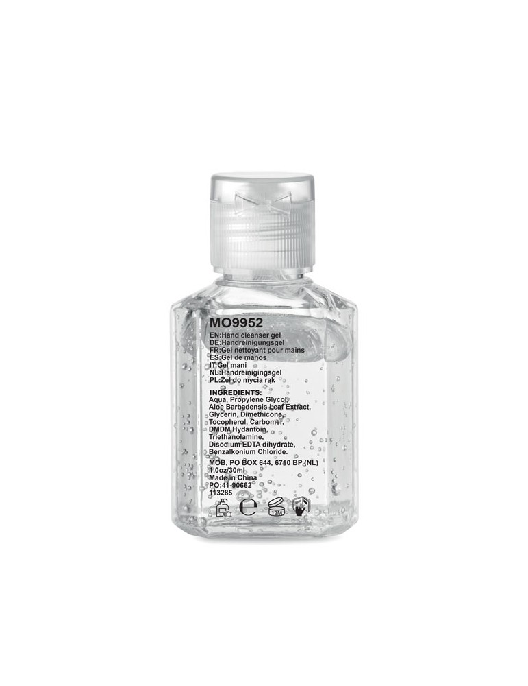 Gel nettoyant mains antibactérien pratique personnalisé 30ml pas cher