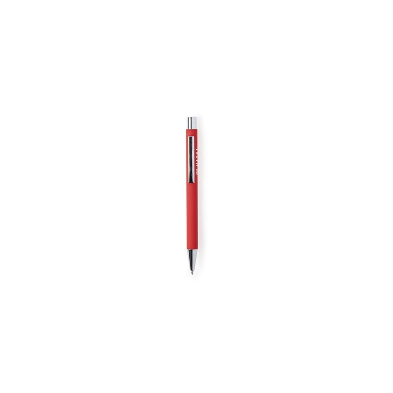 Stylo personnalisable publicitaire - Blavix Matières : caoutchouc Couleurs : rouge marquage couleur éclatante