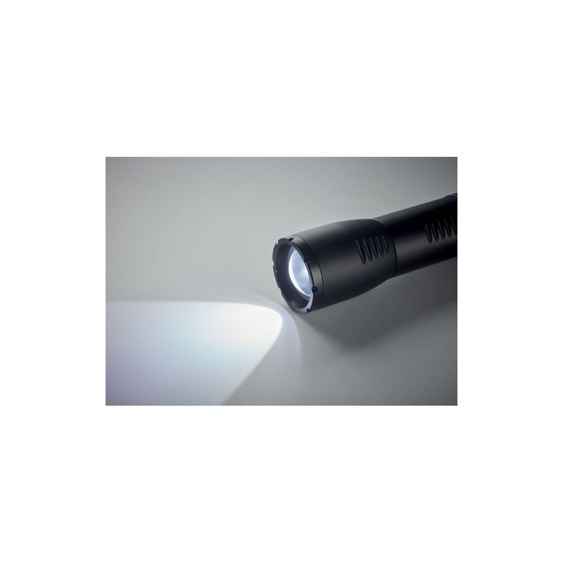 Petite lampe de poche LED personnalisée pas cher ENTA Matières : aluminium Couleurs : noir goodies publicitaire événementiel