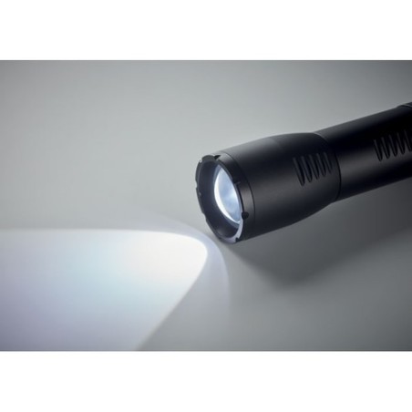Petite lampe de poche LED personnalisée pas cher ENTA Matières : aluminium Couleurs : noir goodies publicitaire événementiel