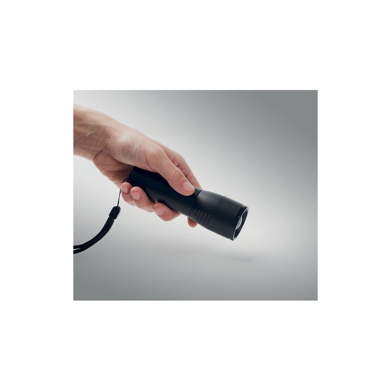 Petite lampe de poche LED personnalisée pas cher ENTA Matières : aluminium Couleurs : noir marquage laser ultra précis