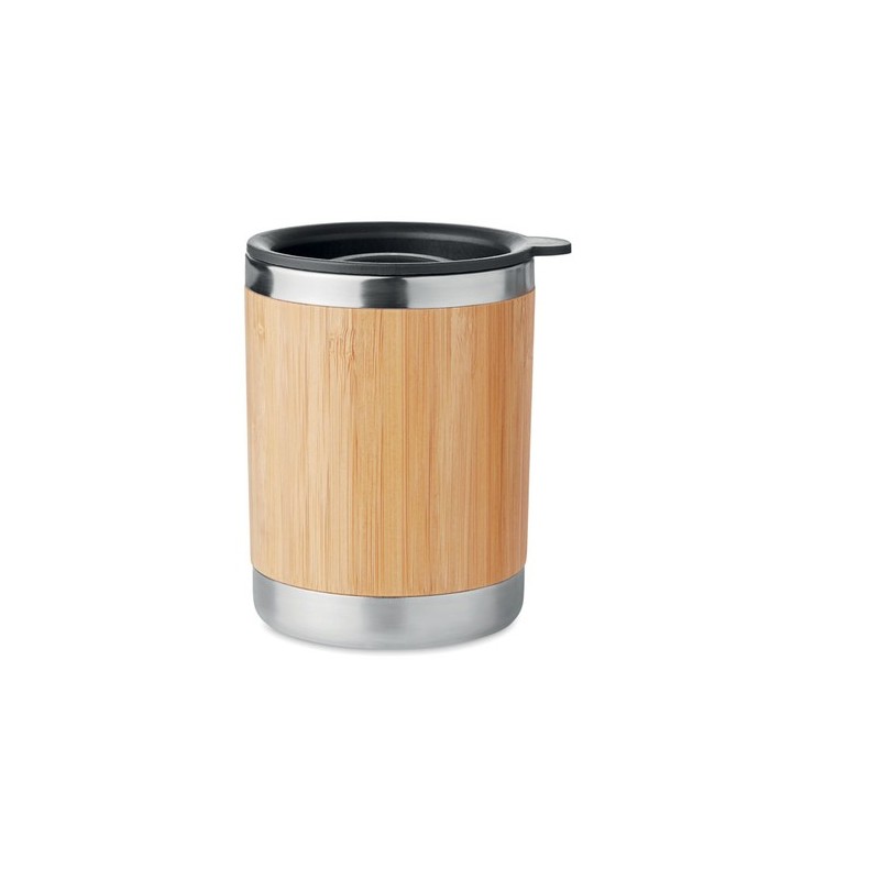 Gobelet isotherme personnalisé en acier inoxydable 250ml LOKKA Matières : acier inoxydable Couleurs : bois