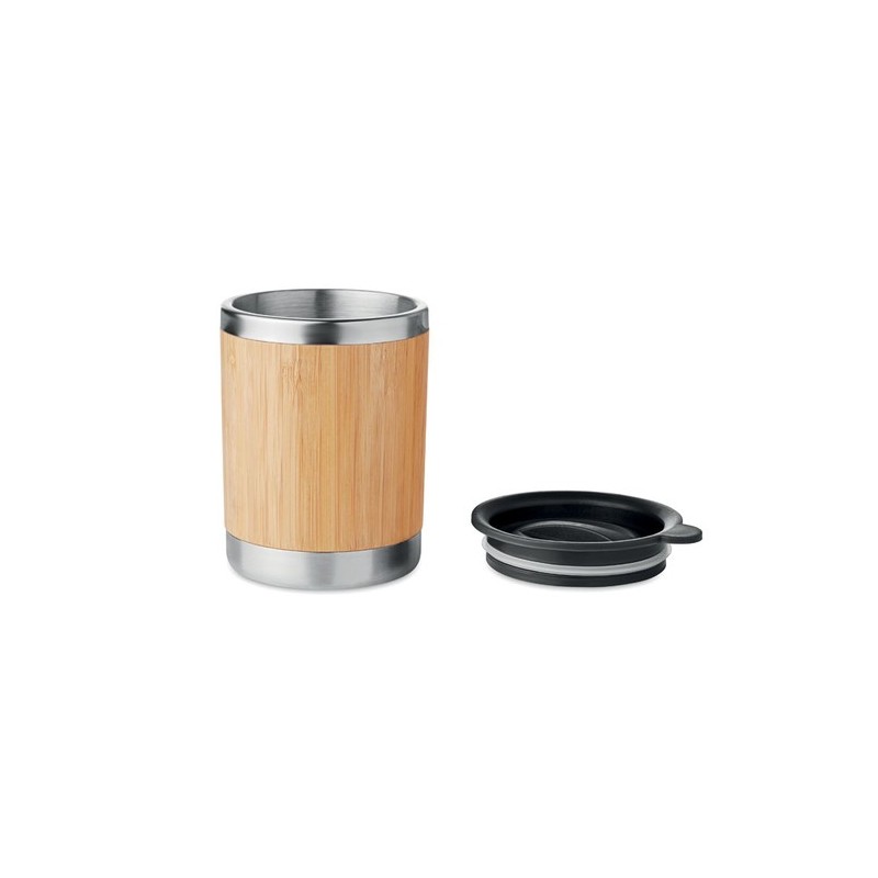 Gobelet isotherme personnalisé en acier inoxydable 250ml LOKKA Matières : acier inoxydable Couleurs : bois cadeau entreprise pas