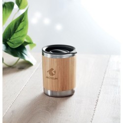 Gobelet isotherme personnalisé en acier inoxydable 250ml LOKKA Matières : acier inoxydable Couleurs : bois goodies publicitaire 