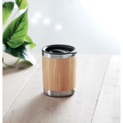Gobelet isotherme personnalisé en acier inoxydable 250ml LOKKA Matières : acier inoxydable Couleurs : bois impression haute défi