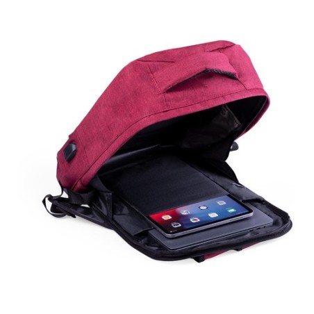 Sac à Dos Antivol Personnalisé pour Voyage et Bureau - Komplete Matières : polyester Couleurs : rouge impression logo haute qual