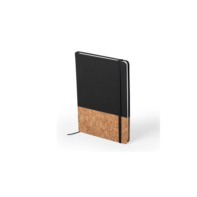 Bloc Notes Personnalisable Éco-responsable Bluster Matières : liège Couleurs : noir impression haute définition