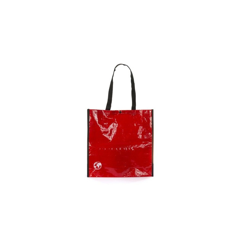 Sac shopping biodégradable recyclé personnalisé pas cher Couleurs : rouge objet promotionnel éco-responsable