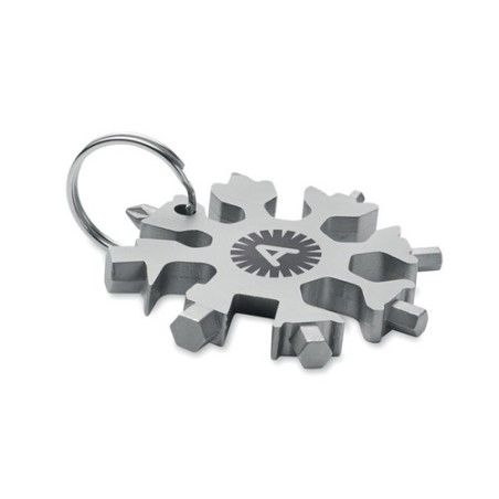 Outil Multi Fonctions Personnalisé en Acier Inox FLOQUET Matières : acier inoxydable Couleurs : titane marquage laser ultra préc