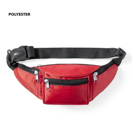 Sac banane personnalisé résistant et pratique Crown Matières : polyester Couleurs : rouge marquage laser ultra précis