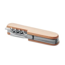 Couteau Multi Outils Éco-responsable Pratique en Bambou LUCY LUX Matières : métal Couleurs : bois cadeau entreprise pas cher