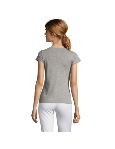 T-shirt Femme Col V MOON - 100% Coton Confortable Personnalisé pas cher