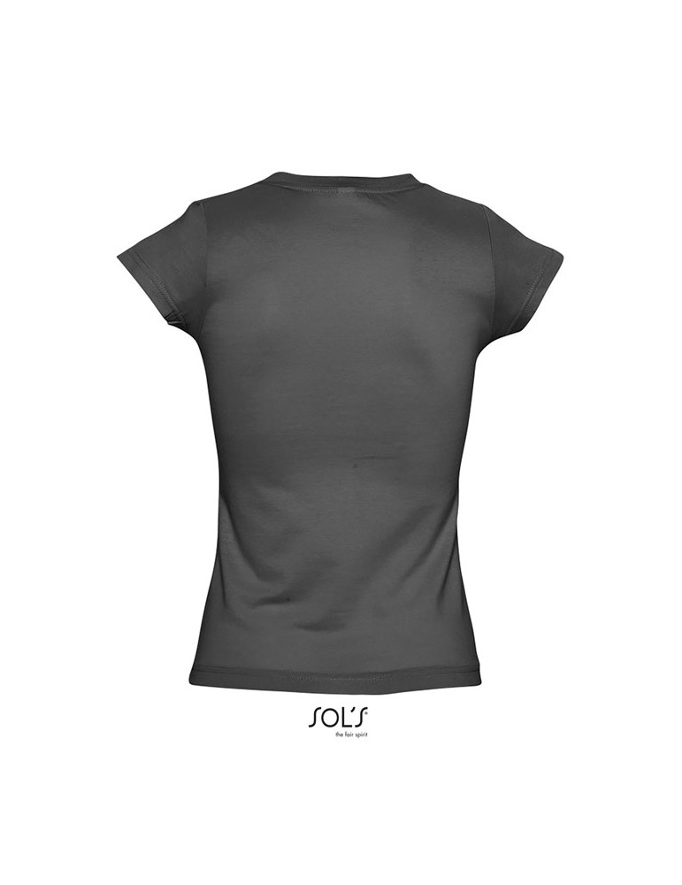 T-shirt Femme Col V MOON - 100% Coton Confortable Personnalisé pas cher