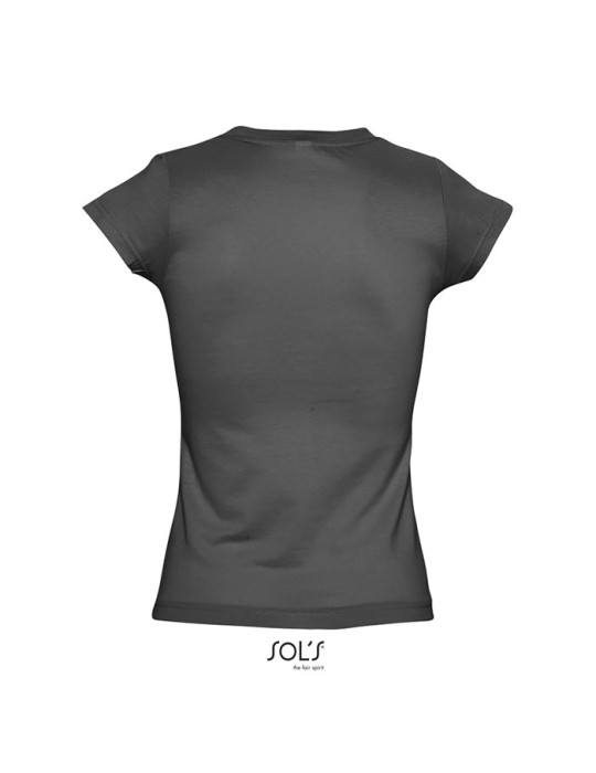 T-shirt Femme Col V MOON - 100% Coton Confortable Personnalisé pas cher