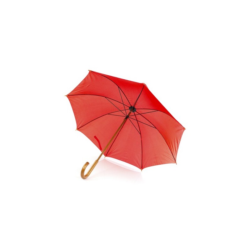 Parapluie publicitaire unique Santy Matières : polyester Couleurs : bordeaux marquage laser ultra précis
