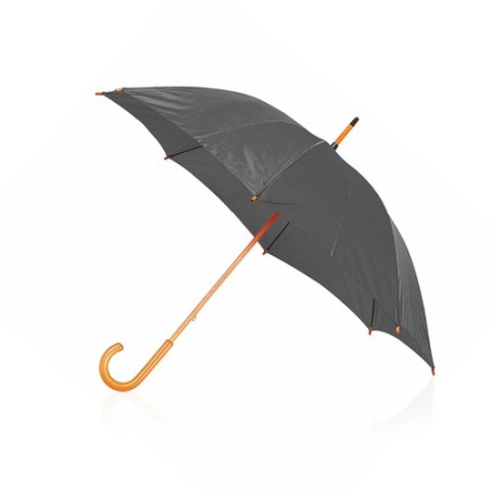 Parapluie publicitaire unique Santy Matières : polyester Couleurs : bordeaux marquage laser ultra précis