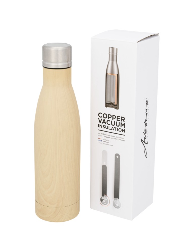 Bouteille isotherme Vasa imitation bois sous vide avec couche de…
