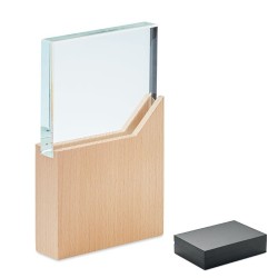 Plaque Trophée en Cristal Personnalisée Élégante ZEAL Matières : verre Couleurs : bois