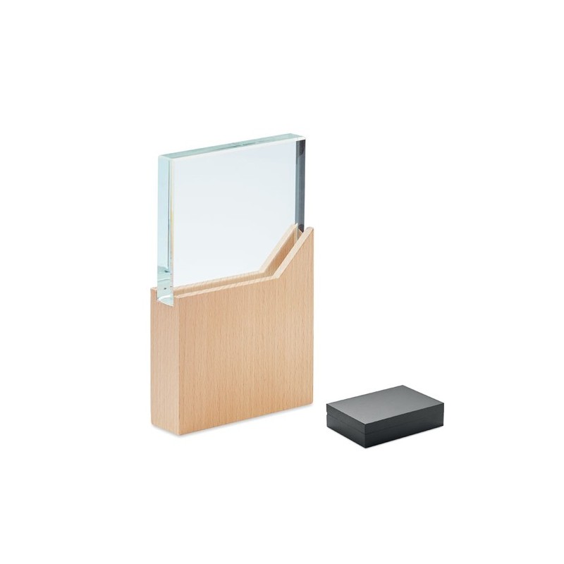 Plaque Trophée ZEAL en Cristal Personnalisé