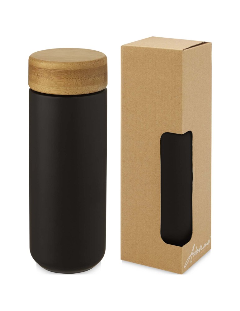 Gobelet en céramique Lumi de 300 ml avec couvercle en bambou