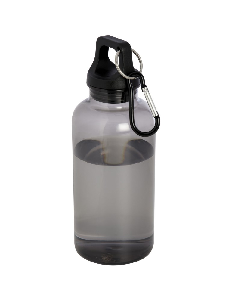 Bouteille d'eau Oregon de 400 ml en plastique recyclé avec mousqueton