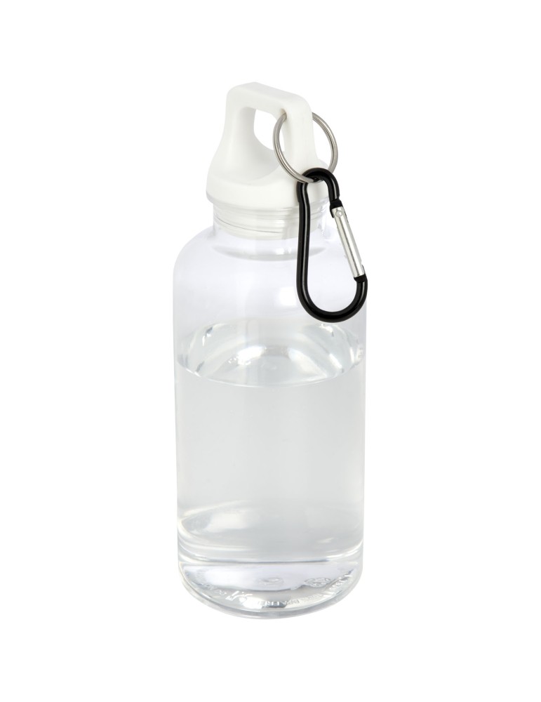 Bouteille d'eau Oregon de 400 ml en plastique recyclé avec mousqueton