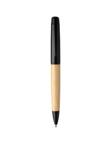 Stylo bille twist personnalisé en acier inoxydable et bambou Anke pas cher